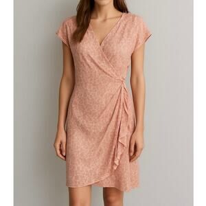 Vintage 80s Nora Noh red cream wrap style dress